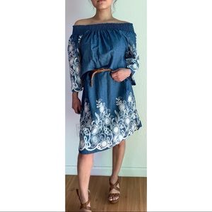 Denim Off the Shoulder Dress